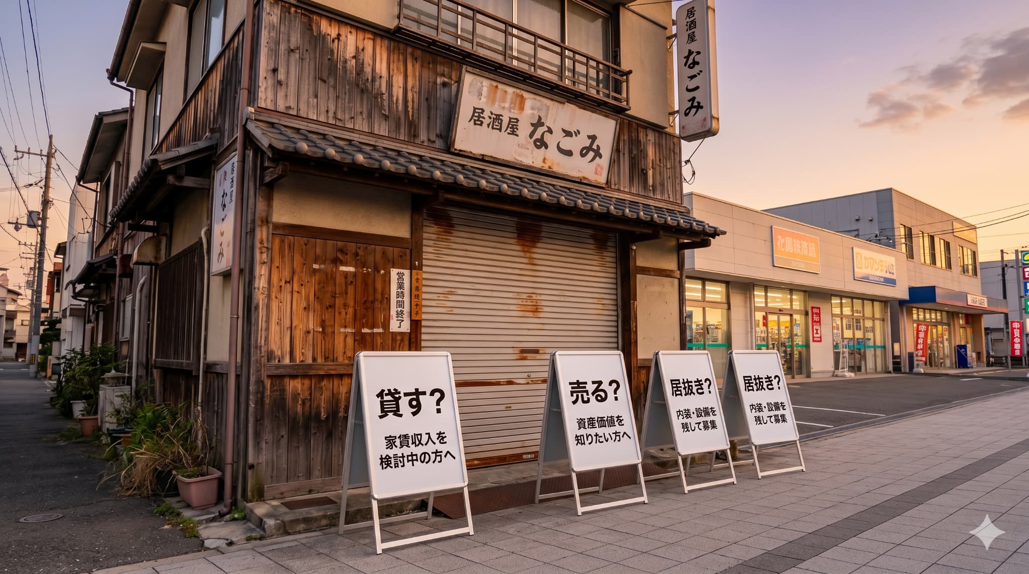 店舗を閉業した後の空き店舗はどうする？貸す・売る・居抜き募集の考え方
