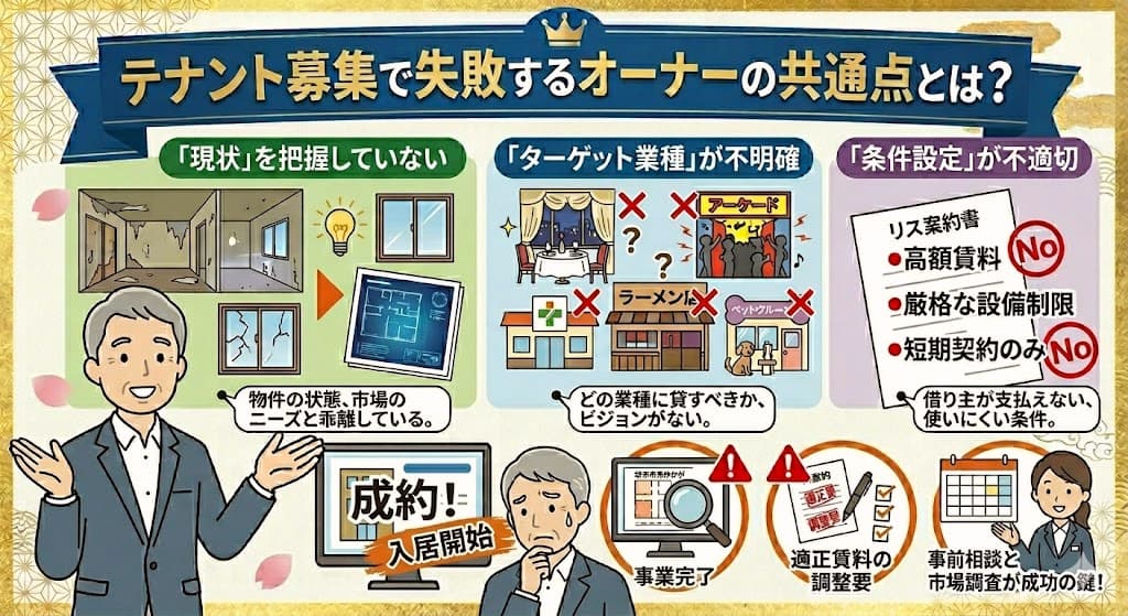 テナント募集で失敗するオーナーの共通点とは？（堺市版）