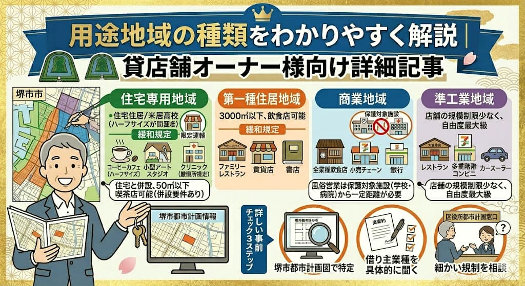 用途地域の種類をわかりやすく解説｜貸店舗オーナー様向け詳細記事