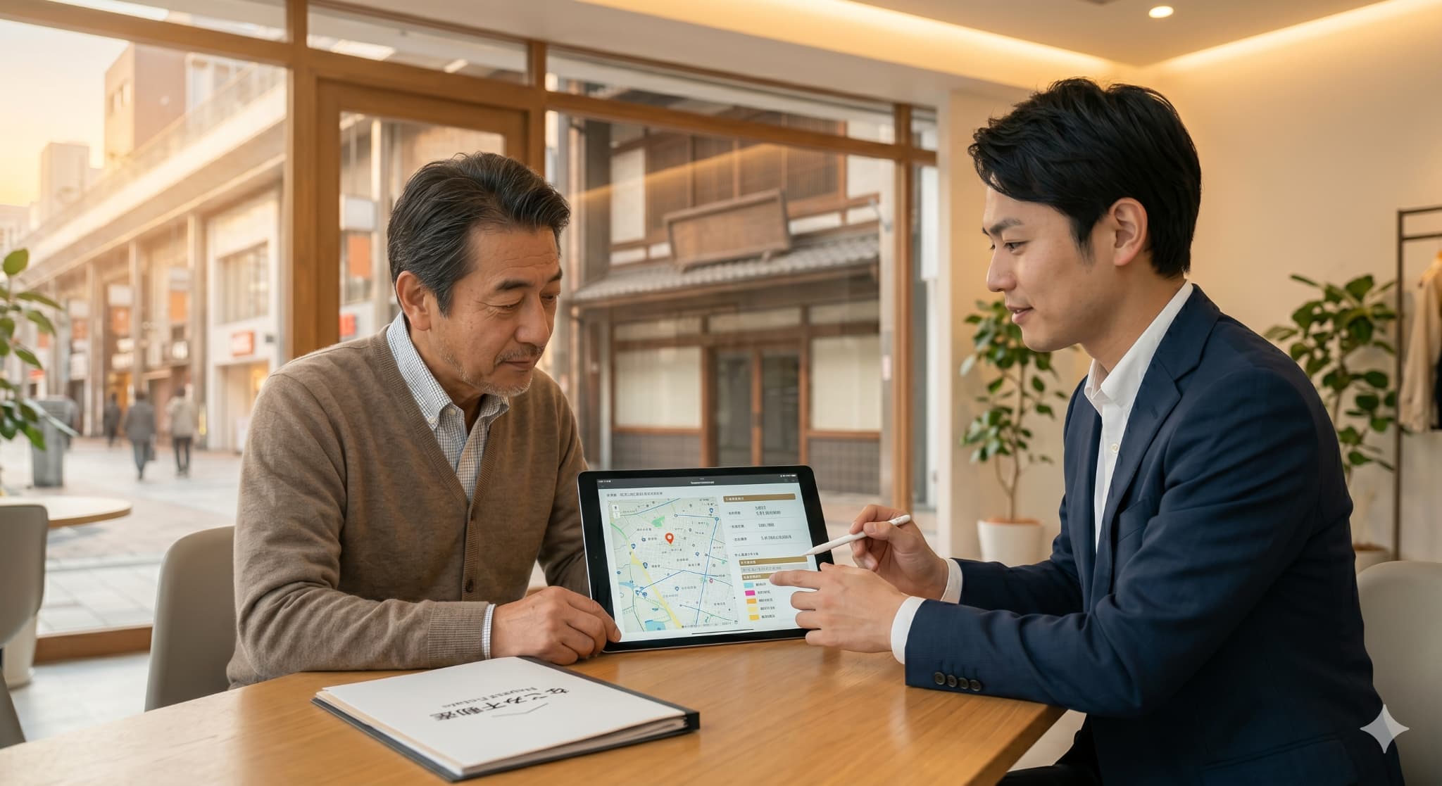 相続した店舗の活用を相談するイメージ